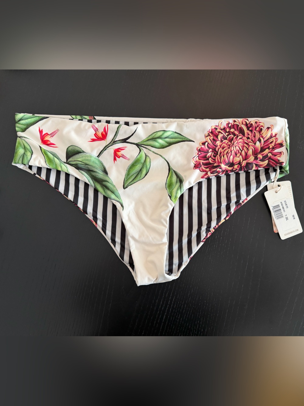 NWT Agua Bendita Zoe Blare Floral Bikini Bottom Size 3X